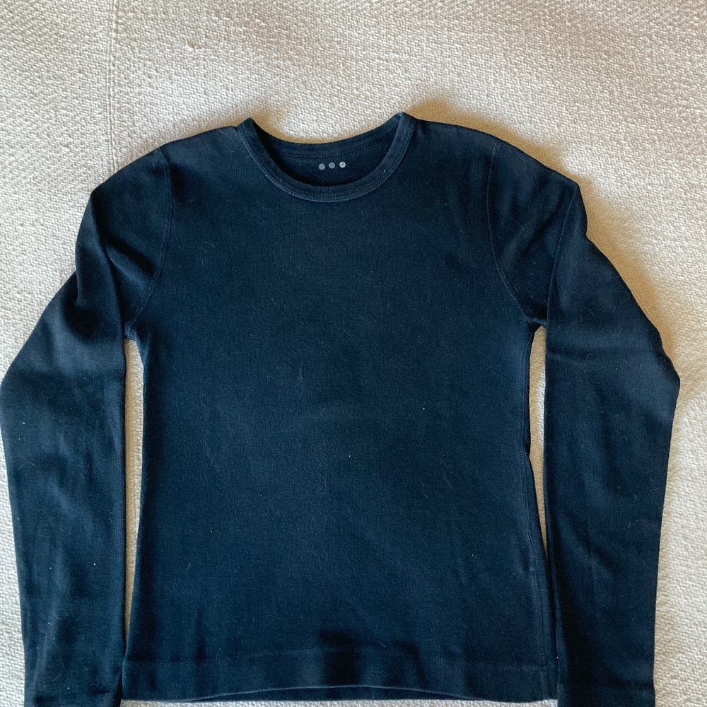 Black Long Sleeve Three Dot Tee Shirt